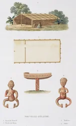 A Spirit House, New Zealand, from Voyage autour du Monde by Louis Isidore Duperrey